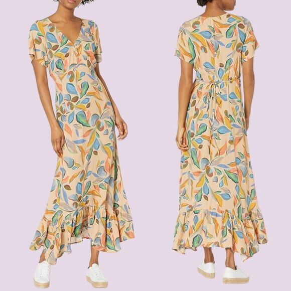 Rachel Pally Dresses & Skirts - Rachel Pally Floral Crepe Midi Dress Floral Size XS Boho Artsy Indie Whimsical